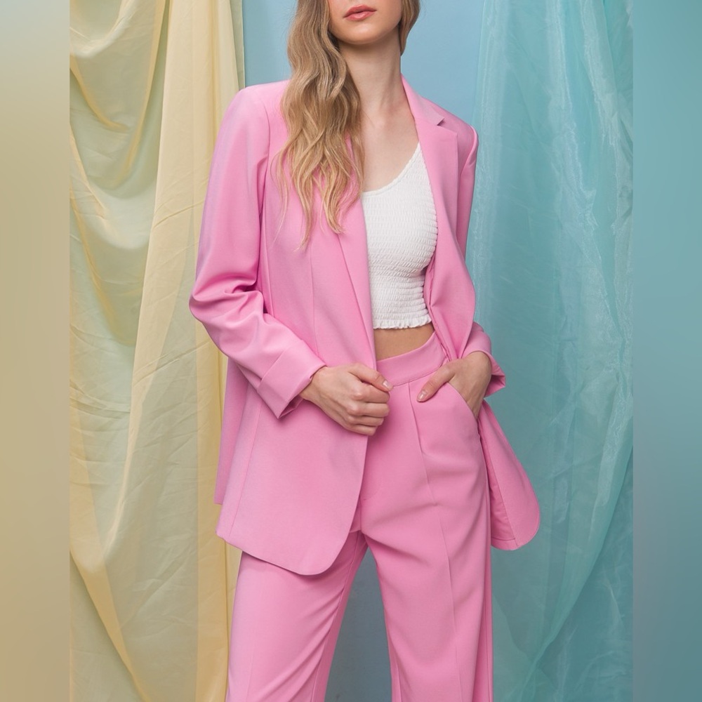 Classic Office Blazer and Pants in Pink